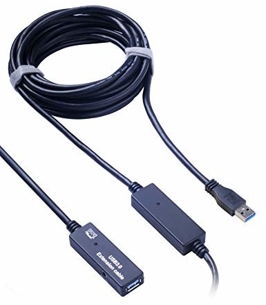 PremiumCord USB 3.0 kabel przedłużający z repeaterem 10 m, kabel do transmisji danych SuperSpeed do 5 Gbit/s, kabel do ładowania, USB 3.0 typ A gniazdo na wtyczce, kolor czarny, długość 10 m ku3rep10