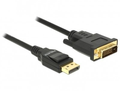 Delock przewód wideo Single Link DisplayPort (M) DVI-D (M) DisplayPort 1,2 A 2,0 m Bierny czarnym (85313) 85313