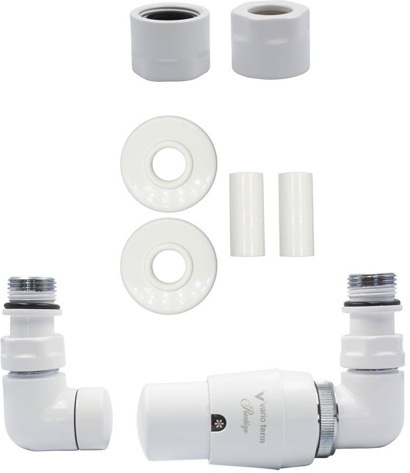Varioterm Zawór termostatyczny trójosiowy Vision All in One - biały mat miedziana - CU 15 mm prawy AVIGS0221CFK/P(Cu)