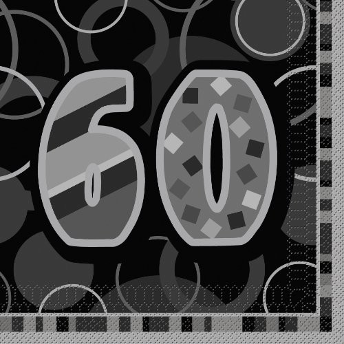 Unique Party Supplies Unique serwetki urodzinowe, 16 sztuk, czarny 28483