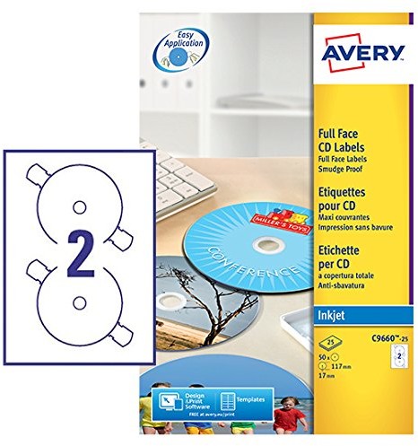 Avery CD-etiketten (fotograficznej jakości, błyszczący) C9660-25