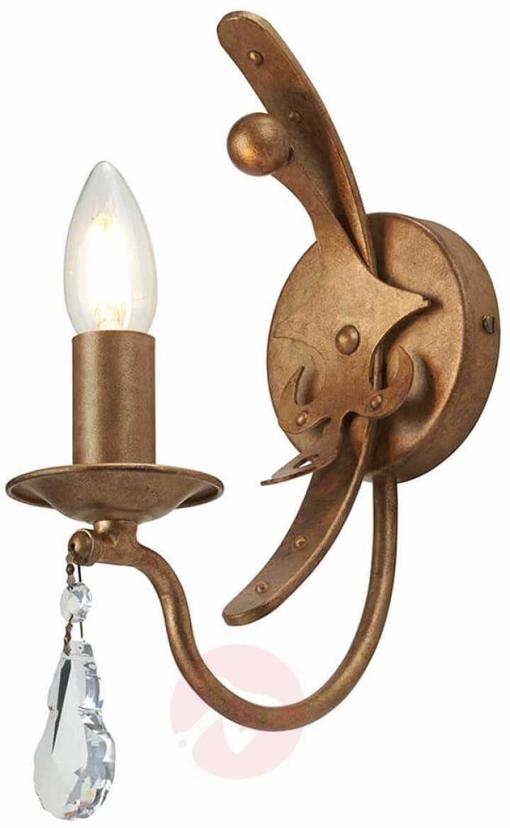 Elstead Lighting Kinkiet LAMPA ścienna WINDSOR1 klasyczna OPRAWA świecznikowa z kryształkiem crystal patyna pozłacana WINDSOR1
