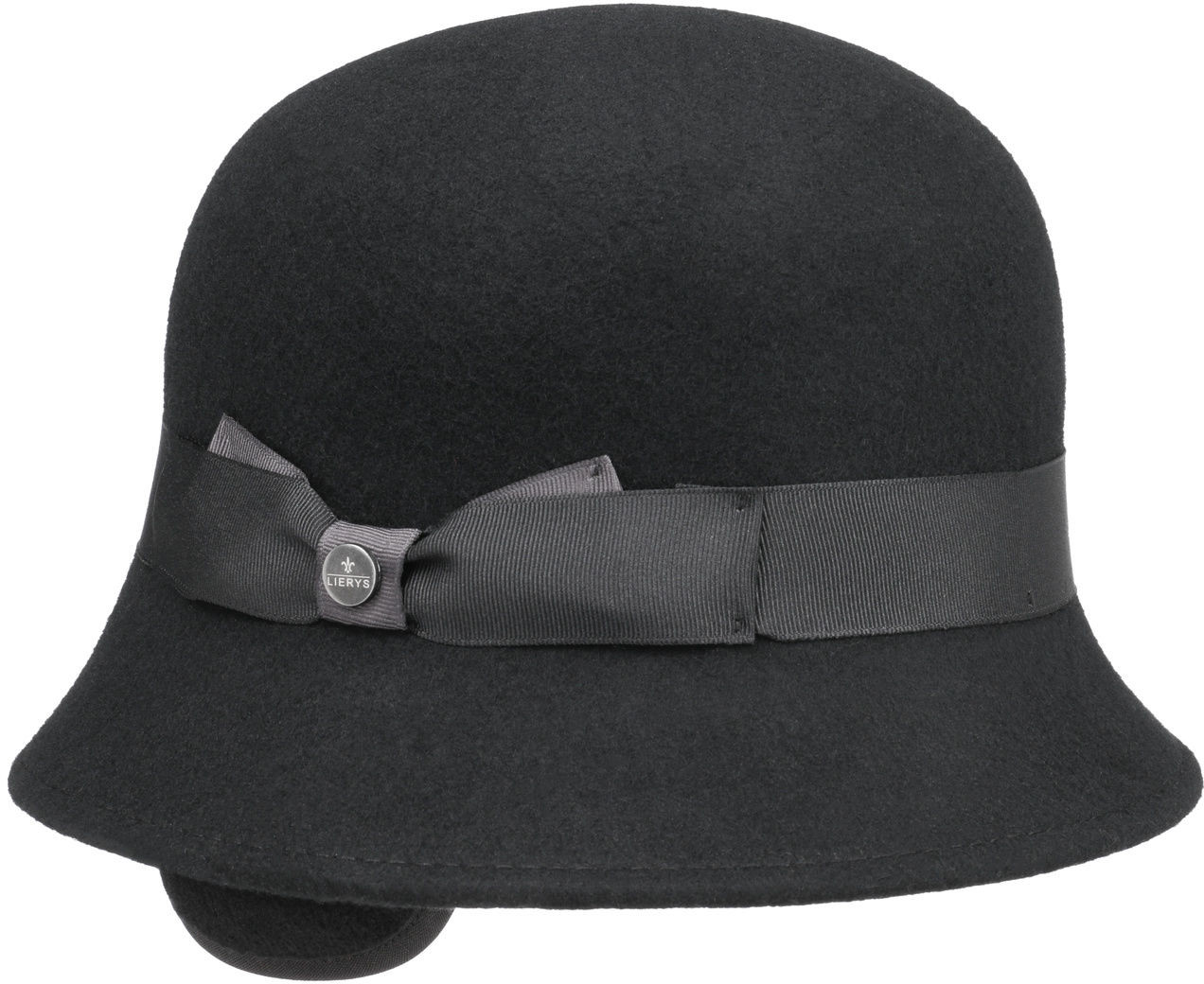 Kapelusz Damski z Nausznikami Voltera by Lierys, czarny, M (56-57 cm)