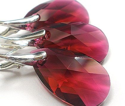 Arande SWAROVSKI duży piękny komplet SREBRO 22 Rubin 1102534783