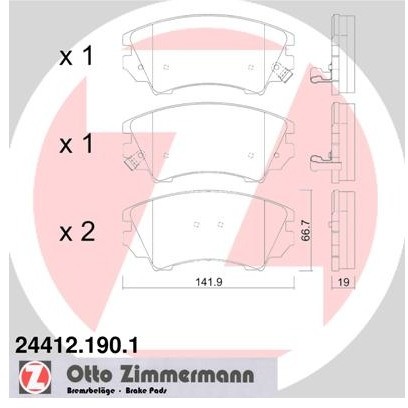 ZIMMERMANN Klocki hamulcowe - komplet 24412.190.1