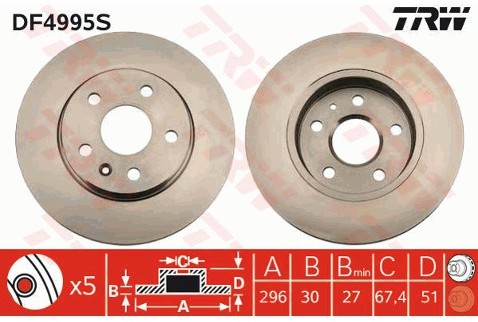 TRW Tarcza hamulcowa DF4995S