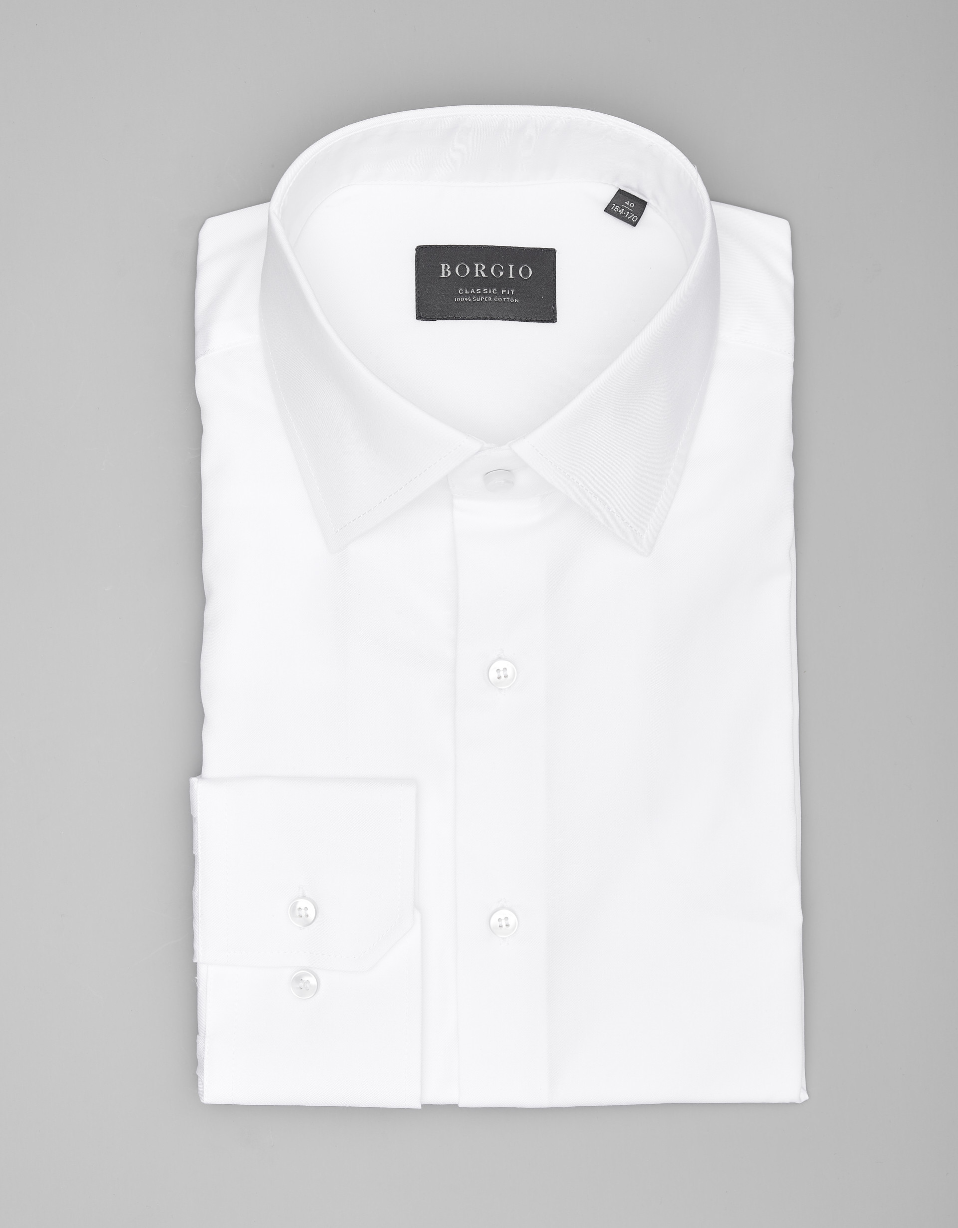 Borgio koszula lavello 00206 długi rękaw classic fit biały