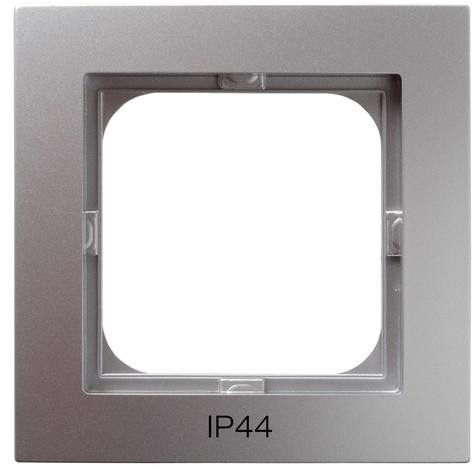Ospel Ramka pojedyncza IP44 AS Srebrny RH-1G/18