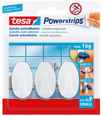 Tesa 57533 00017 01 naklejka Powerstrips Small haki, owalna, biały (57533-00017-01)