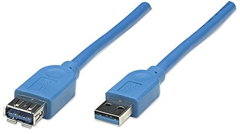 Manhattan Super Speed wtyk USB 3.0 Verlängerungskabel (A na tulei A) 2 m Niebieski 322379