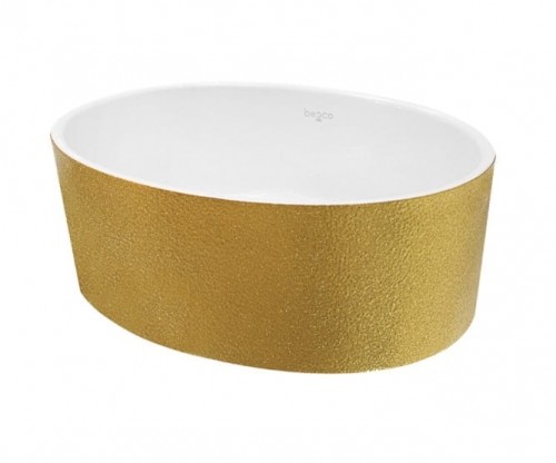 Besco Umywalka nablatowa Uniqa Glam złota
