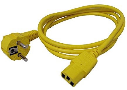 Rotronic ROLINE 19081011 przewód zasilający, tuleja prosta IEC-, 1,8 m Żółty 19081011