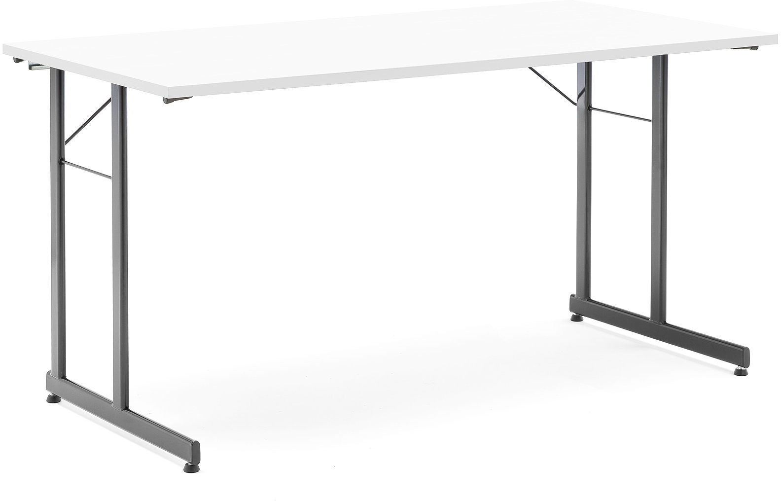 AJ Stół konferencyjny Claire składany 1400x700 mm biały czarny 143633