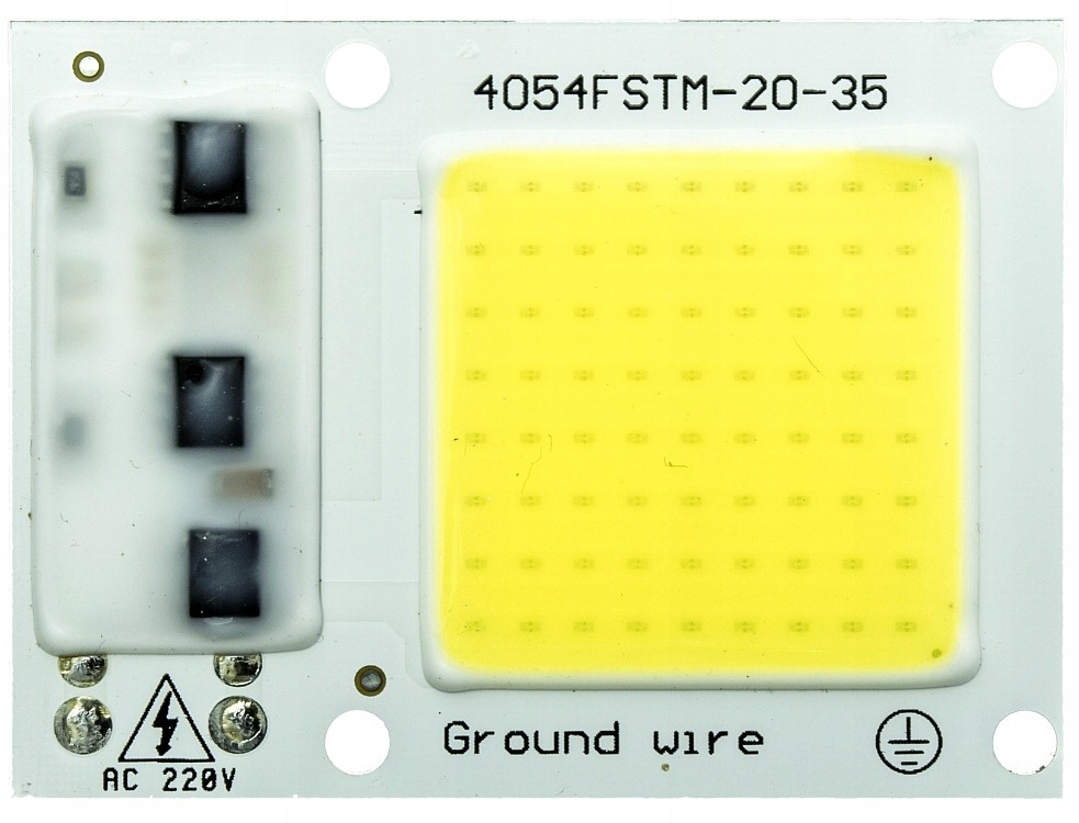 Dioda Led Cob 10W 960lm Biała 55x 40mm pod 230V