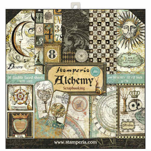 Stamperia Zestaw papierów ozdobnych ALCHEMY 30,5x30,5 cm SBBL34