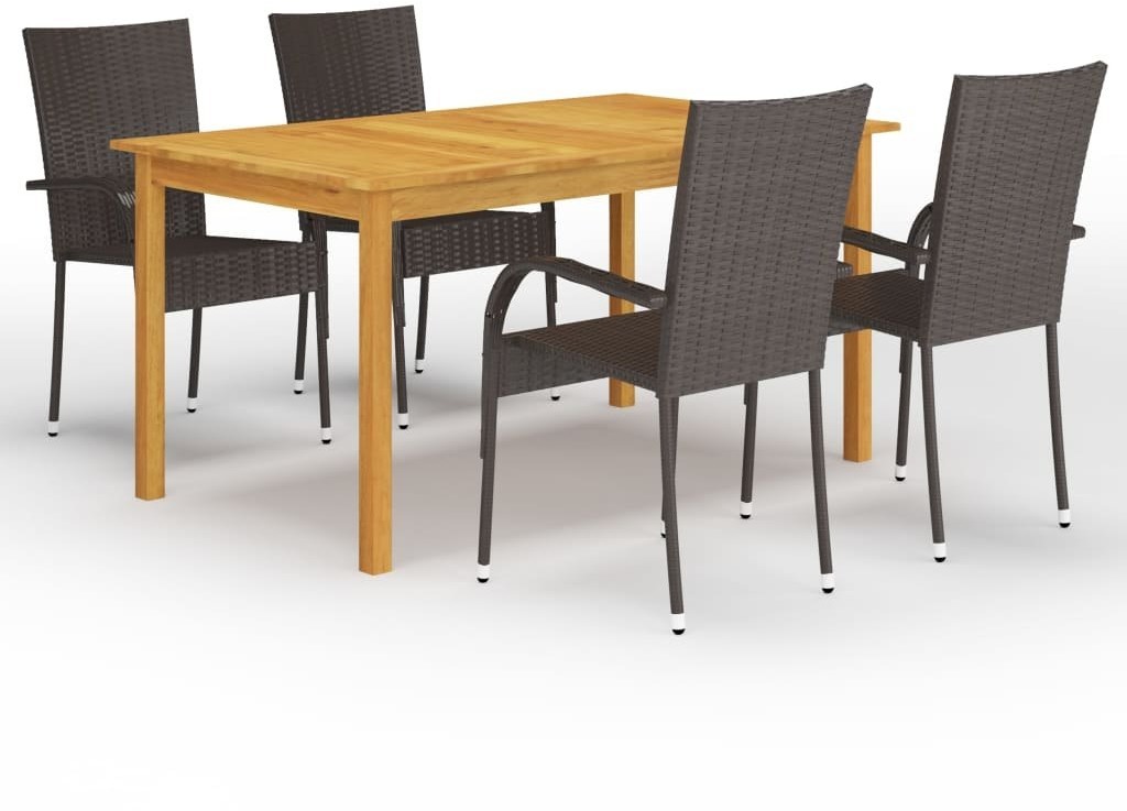 vidaXL 5-częściowy zestaw mebli ogrodowych, brązowy 3067783