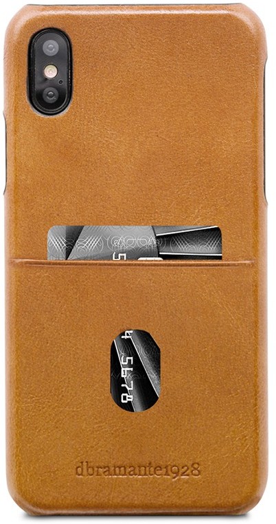 DBramante DBramante1928 Tune CC etui z kieszonką na Apple iPhone X NA TYŁ SKÓRA NATURALNA BRĄZOWY TCI8GT000853