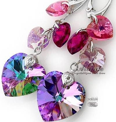 Swarovski Kolczyki Vitrail Rose Srebro Certyfikat