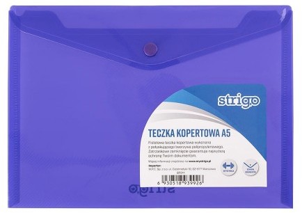 Strigo Teczka kopertowa PP A5 pozioma fioletowa SF011 STRIGO