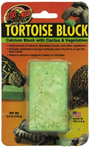 Zoo Med Zoomed Tortoise Blok wapniowy Knabberblock duży/kaktusowa mieszanka warzyw, 2 sztuki w opakowaniu (2 x 142 g)