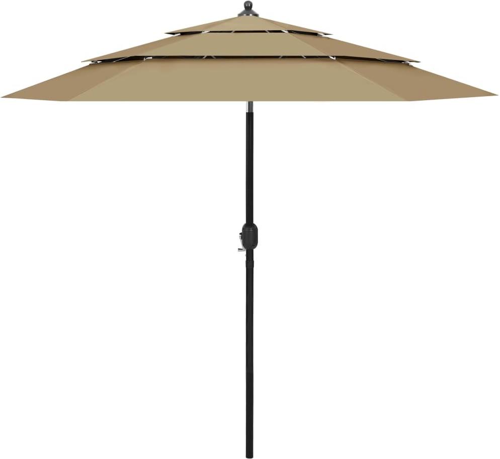 vidaXL 3-poziomowy parasol na aluminiowym słupku, taupe, 2,5 m vidaXL