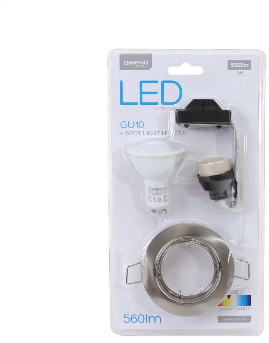 Zdjęcia - Żyrandol / lampa Spotlight OMEGA  HOLDER ROUND NICKEL WITH LED GU10 7W 2800K 175-265V [43491 