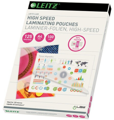 Esselte LEITZ Pouch 125mic A4 100 clear 74300002