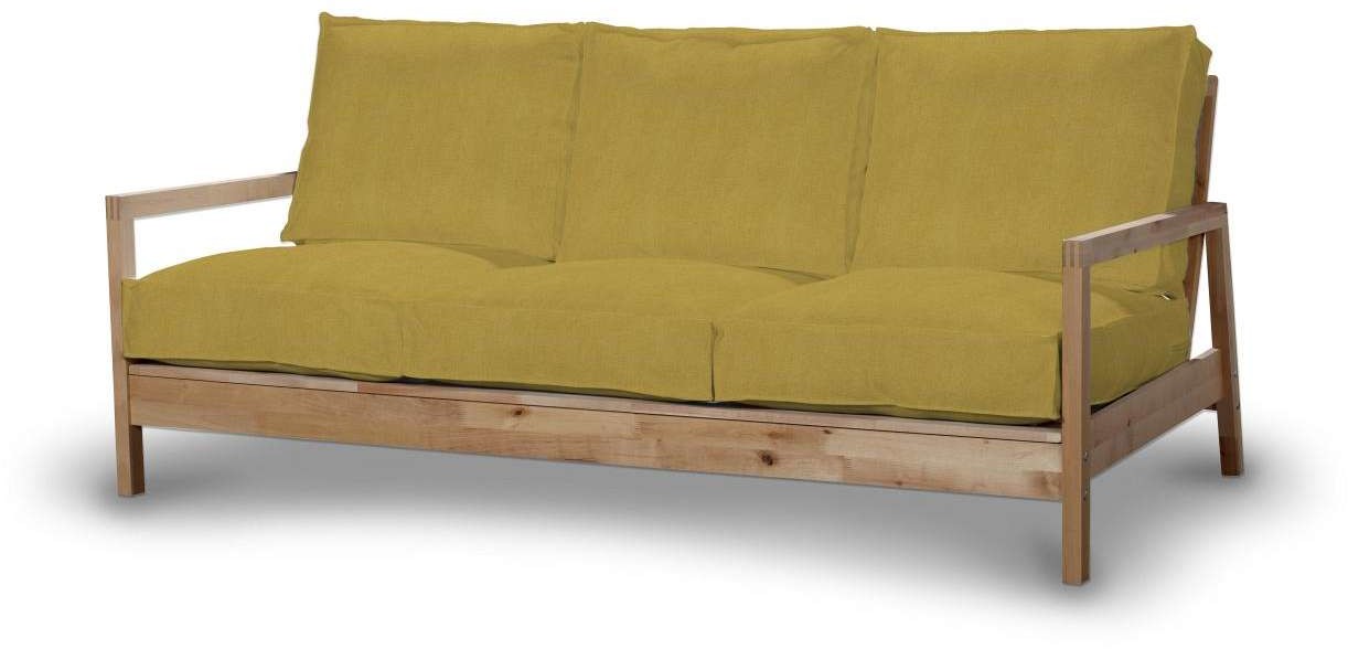 Dekoria pl pl Pokrowiec na sofę Lillberg 3-osobową nierozkładaną musztardowy szenil Sofa Lillberg 3-osobowa Etna 626-705-04