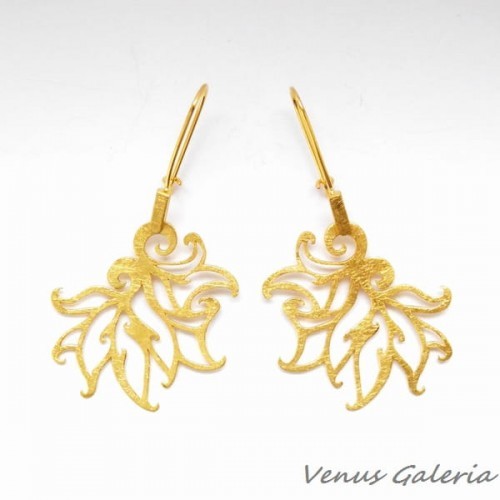 Kolczyki pozłacane srebrne - Złote płomyki 534