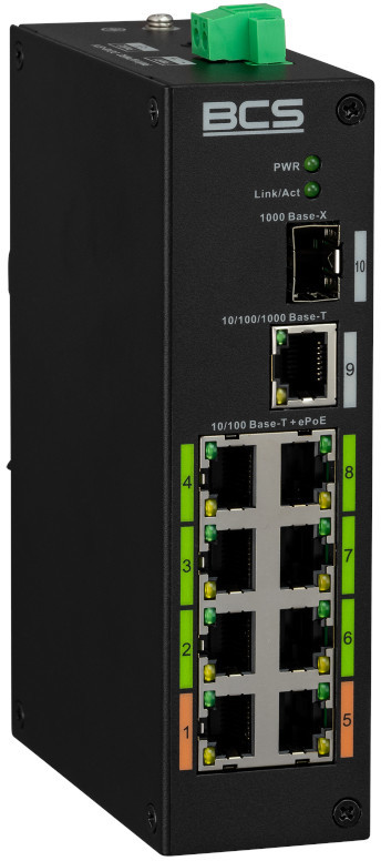 BCS SWITCH POE L-SP08E01G-1SFP 9 portowy L-SP08E01G-1SFP