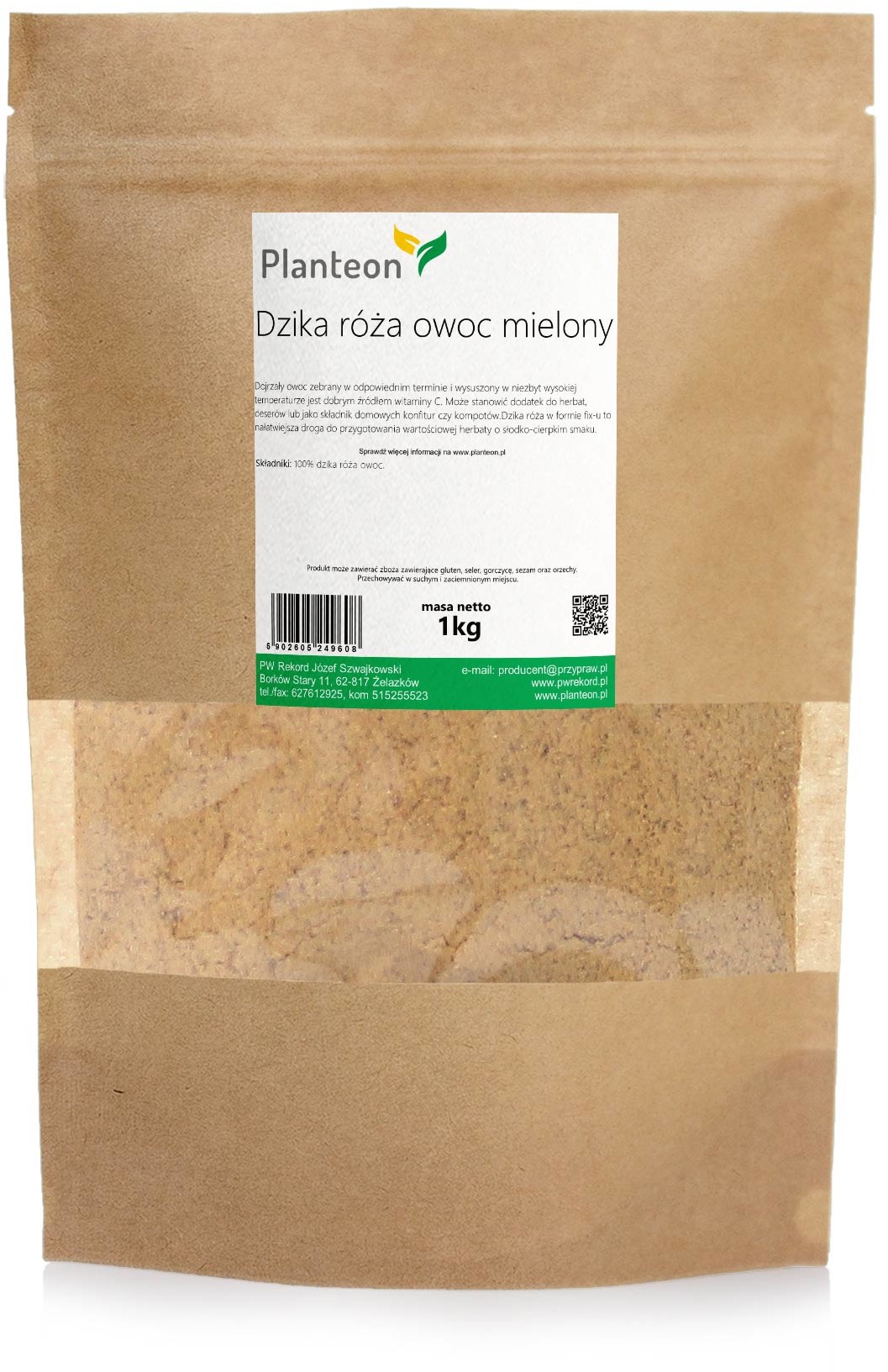 Planteon Dzika róża owoc mielony 1kg