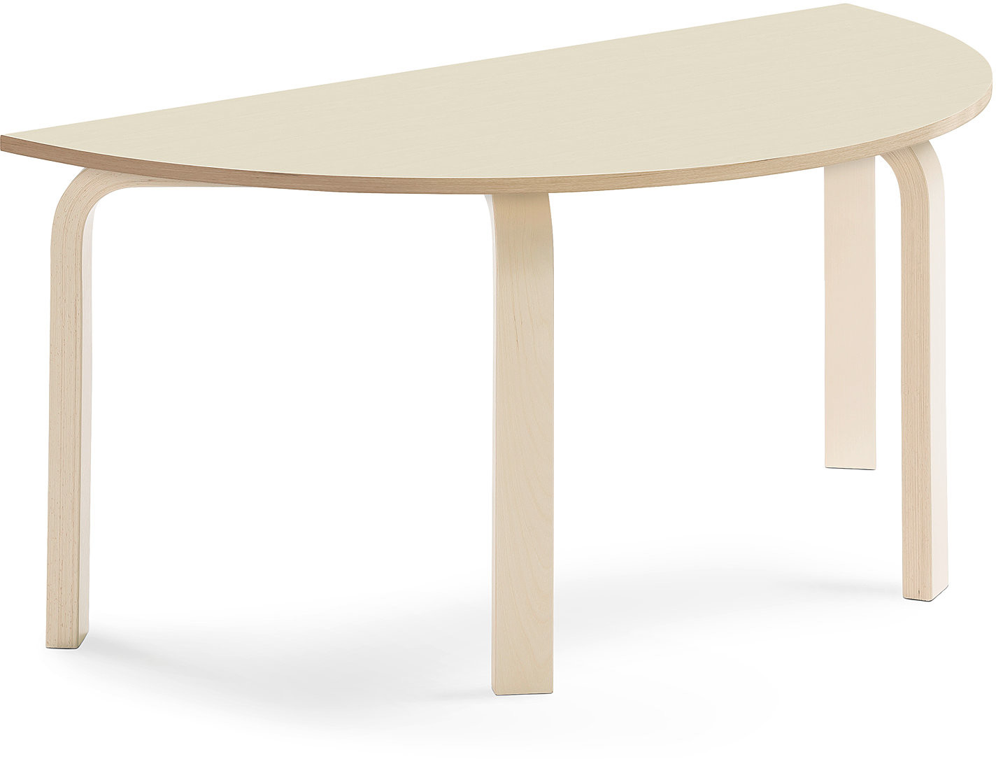 AJ Produkty Stół ELTON, półokrągły, 1200x600x530 mm, brzoza laminat, brzoza