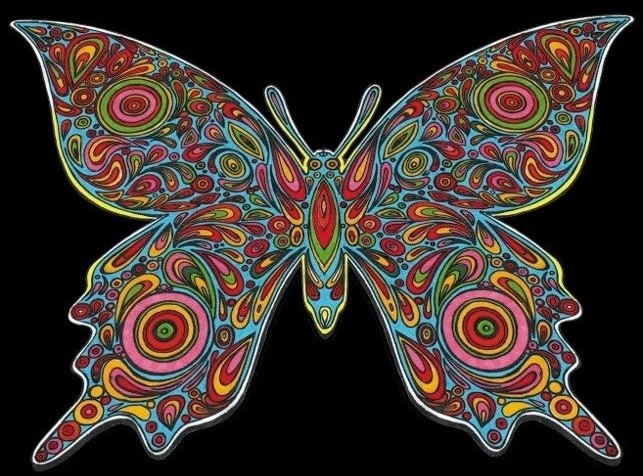 Colorvelvet , kolorowanka Welwetowa Motyl z pisakami