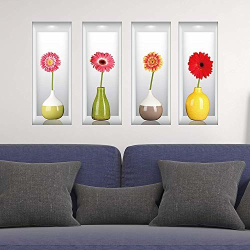 WALPLUS WALPLUS 3D naklejki ścienne z ekspozycją wazonów zarazkowych, winyl, wielokolorowy, 60 x 10 x 10 cm WSK9073B