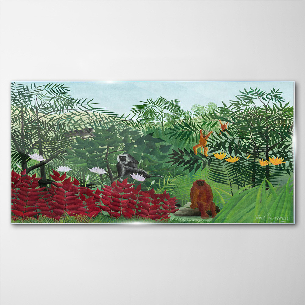 PL Coloray Obraz na Szkle Tropikalny Las Henri Rousseau 100x50cm