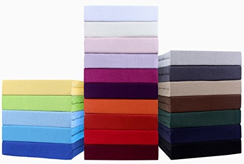 NatureMark Premium łóżek wodnych i łóżek kontynentalnych prześcieradło z gumką firmy  Jersey 200 x 220 cm + 40 cm wysokość z elastan, czerwony, 180x200 do 200 x 220 cm rot_220