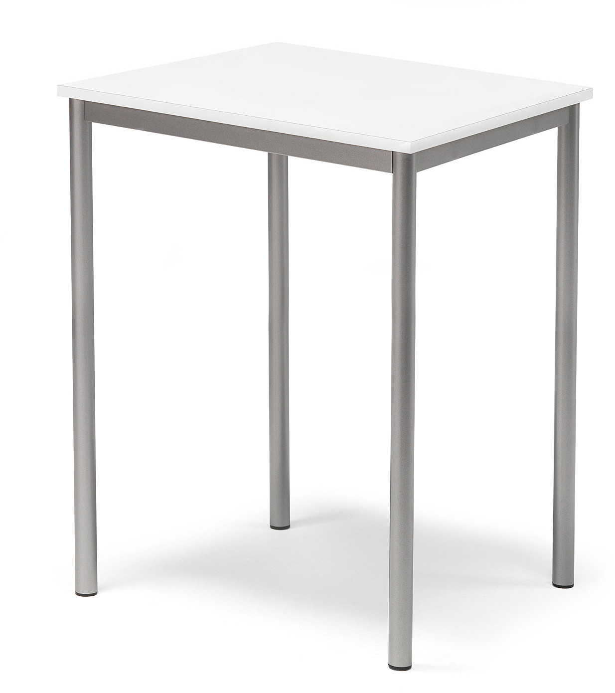 AJ Produkty Stół Bors, 700x600x900 mm, rama srebrna, dźwiękochłonny HPL, biały