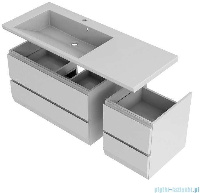 Oristo Brylant szafka z umywalką lewa 125x50x48cm grafit/biały OR36-SD2S-85-5/OR36-SD2S-40-5/UME-BR-125-92-L |