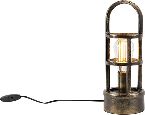 QAZQA Lampa stołowa art deco brąz 35 cm - Kevie