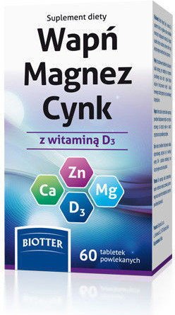 Diagnosis Wmc Wapńmagnezcynk Z Witaminą D3 Biotter 60 Szt