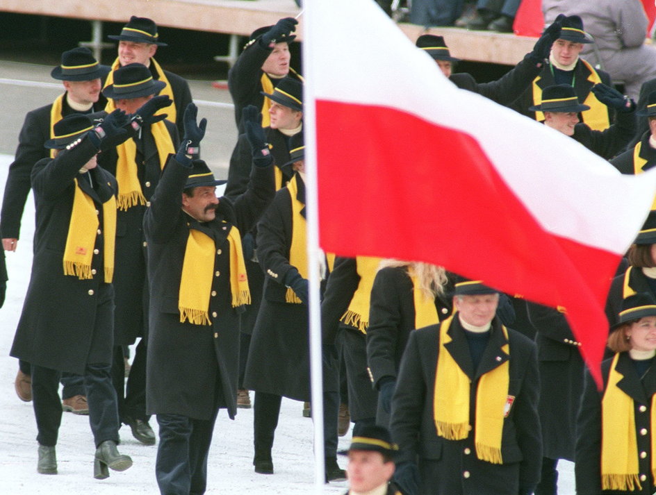 Polska flaga podczas IO w Nagano w 1998 roku