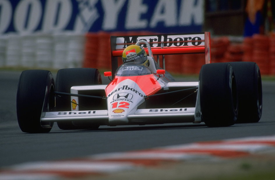 Ayrton Senna w bolidzie McLarena podczas GP Belgii 1988