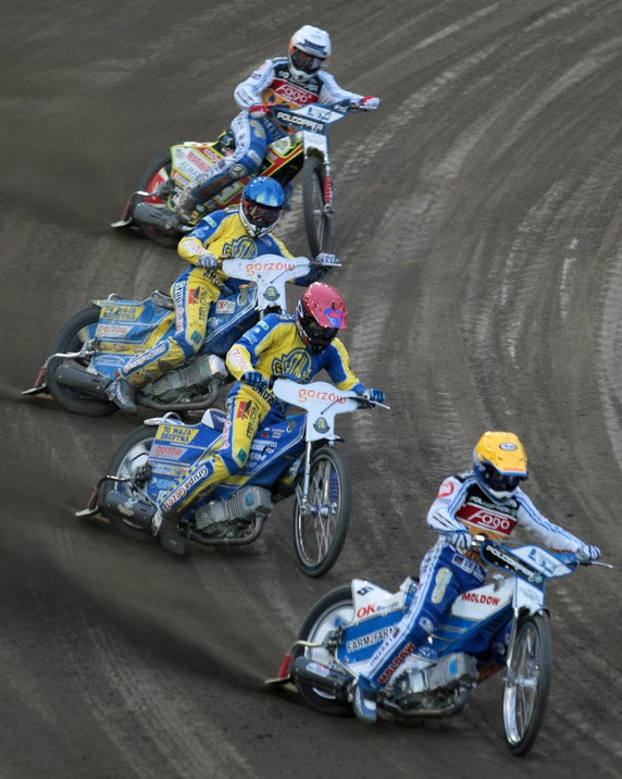 ŻUŻEL EKSTRALIGA POLSKA STAL GORZÓW UNIA LESZNO (Matej Zagar Linus Sundstroem Nicki Pedersen Mikkel Michelsen )