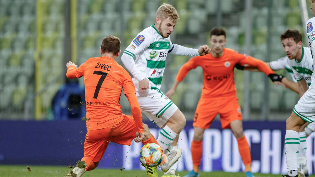 Saša Živec (Zagłębie Lubin) i Tomasz Makowski (Lechia Gdańsk)