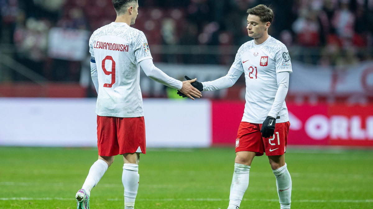 Robert Lewandowski i Nicola Zalewski