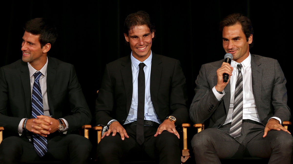 Od lewej: Novak Djoković, Rafael Nadal i Roger Federer (2013 r.)