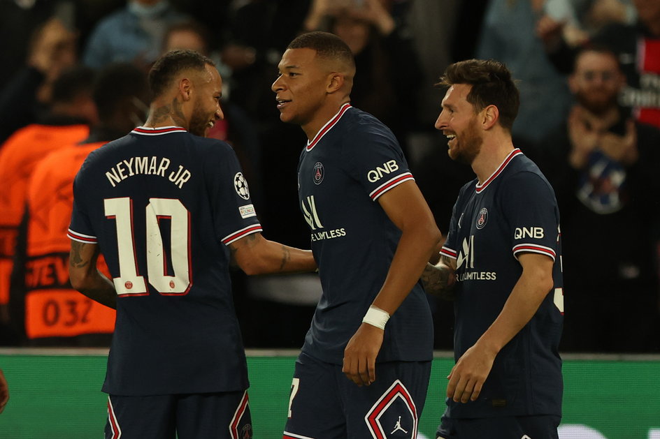 Od lewej: Neymar, Mbappe, Messi