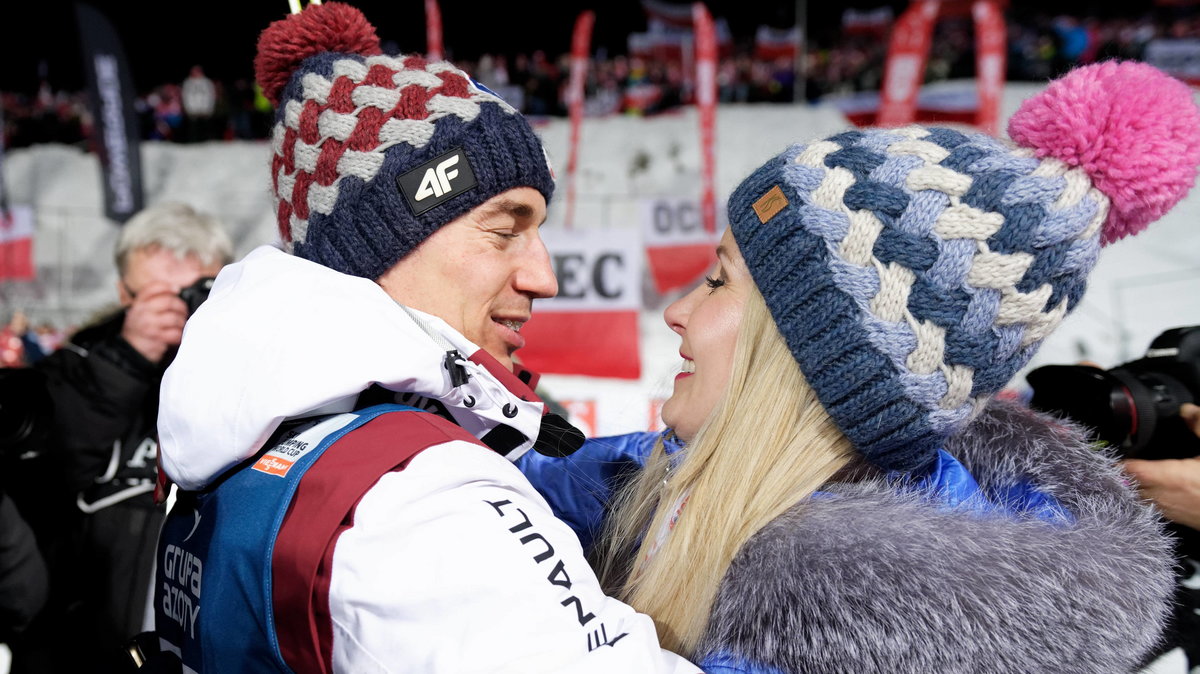 Kamil Stoch z żoną Ewą