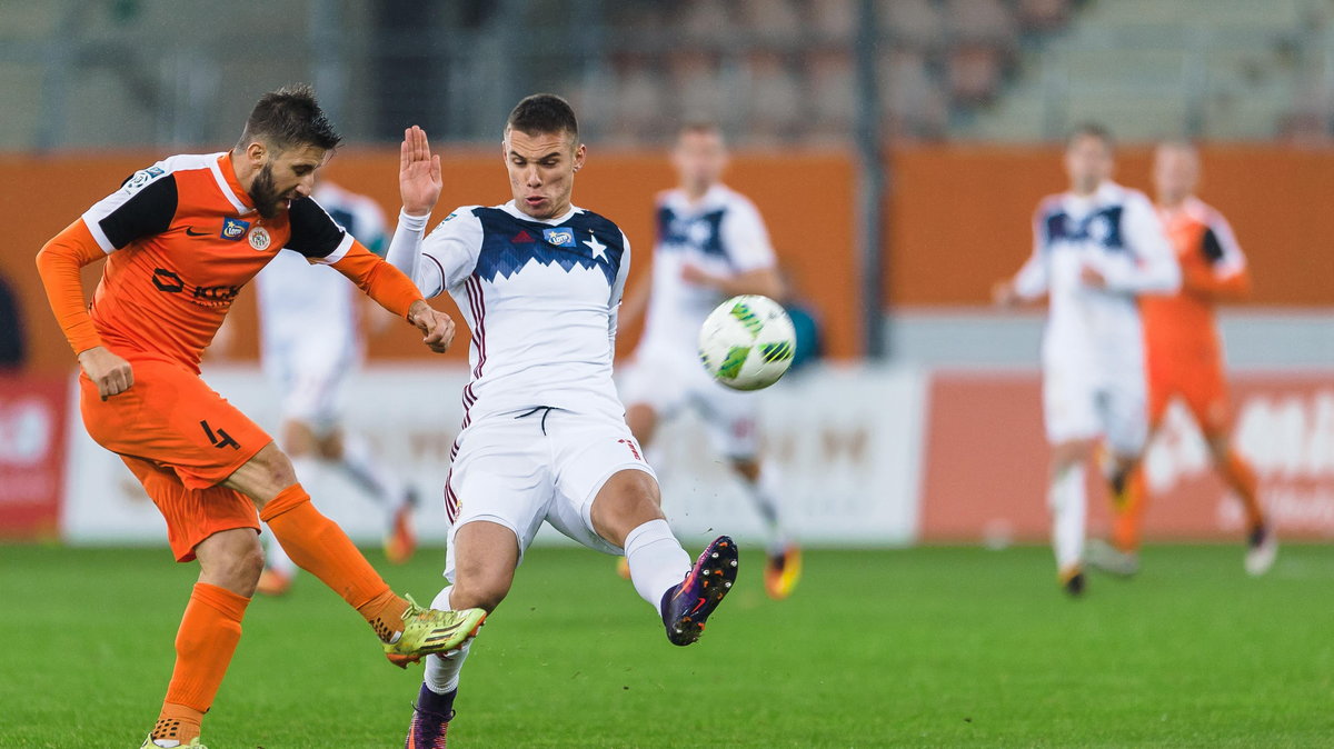 Pilka nozna. Ekstraklasa. Zaglebie Lubin - Wisla Krakow. 31.10.2016