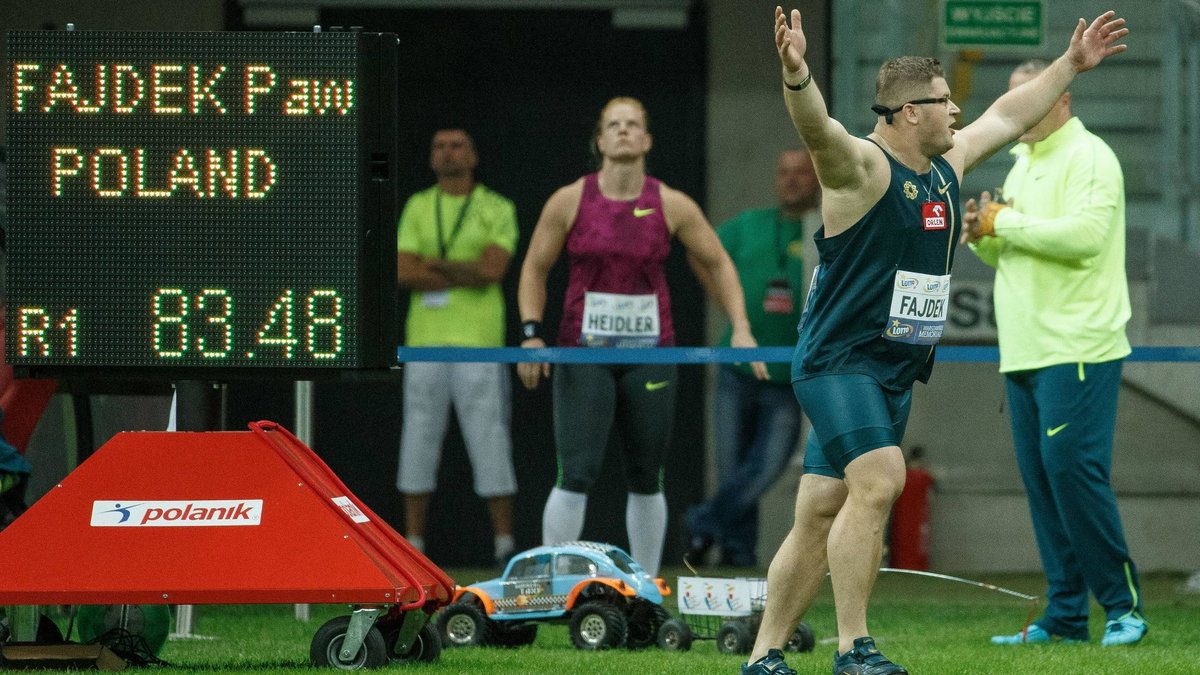 Paweł Fajdek chwilę po fenomenalnym rzucie